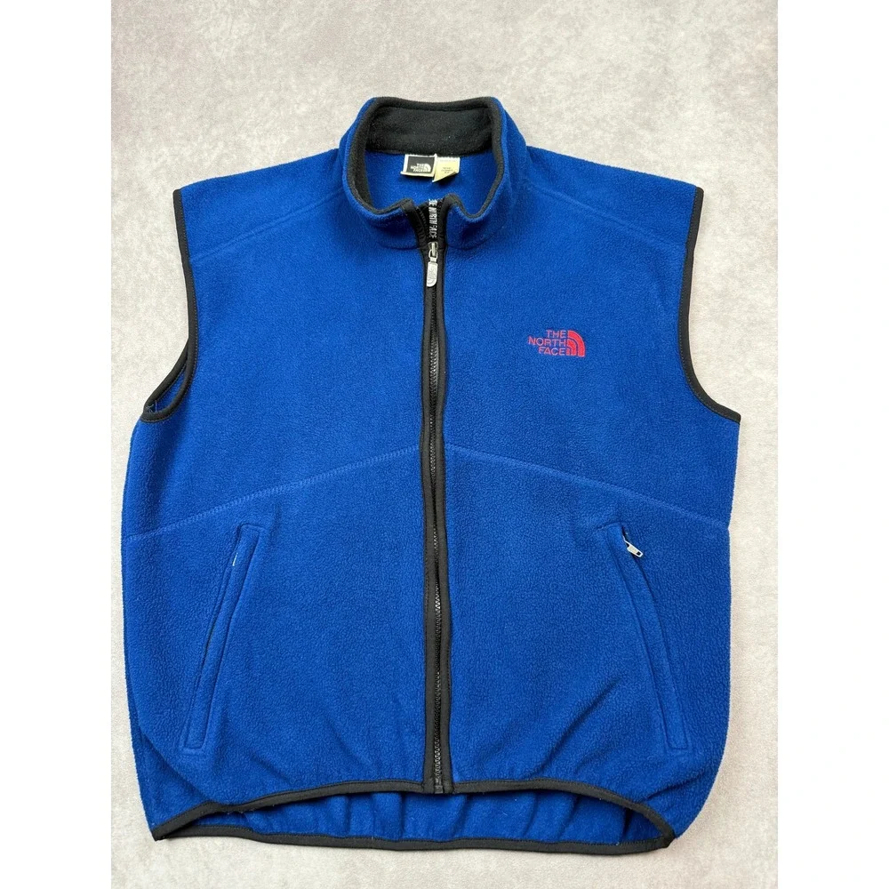 The North Face Fleece Polartec Vest Royal Blue Full Zip Men M Outdoor Layer USA
